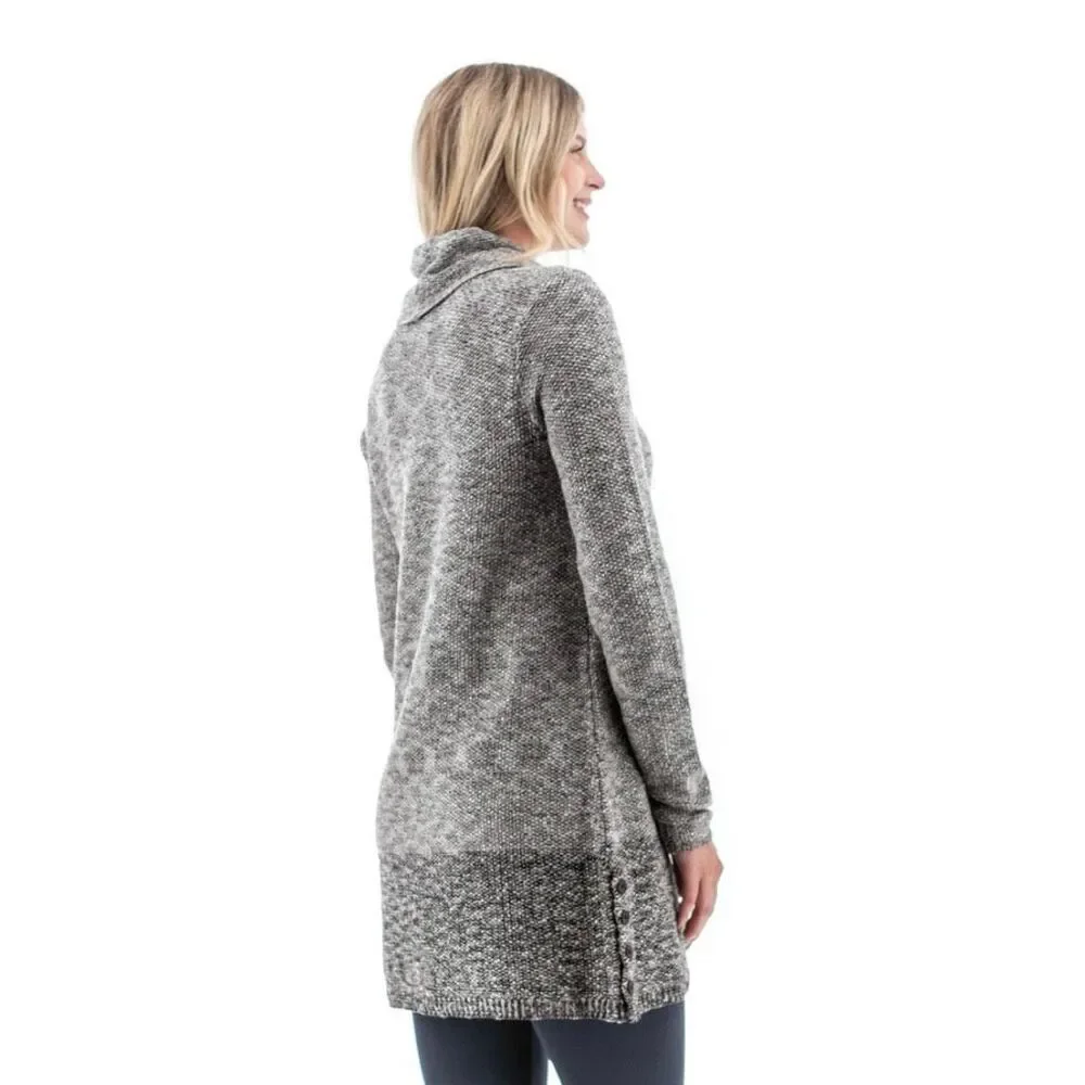 NWT Aventura Belinda L Grey Charcoal Cowl Neck Beautiful Stylish Sweater Tunic